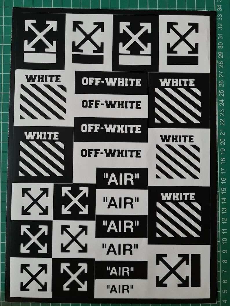 2 x OFF WHITE vinyl stencils 2A4 sheets | Etsy