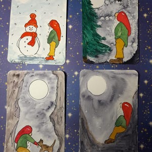 Nano, nani, notte, luna, gatto, pipistrello, pupazzo di neve, romantico, bambini