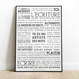 Póster "Manifiesto de la Escritura" - Regalo para escritor, autor - Regalo literario - Papelería - Amantes de las palabras