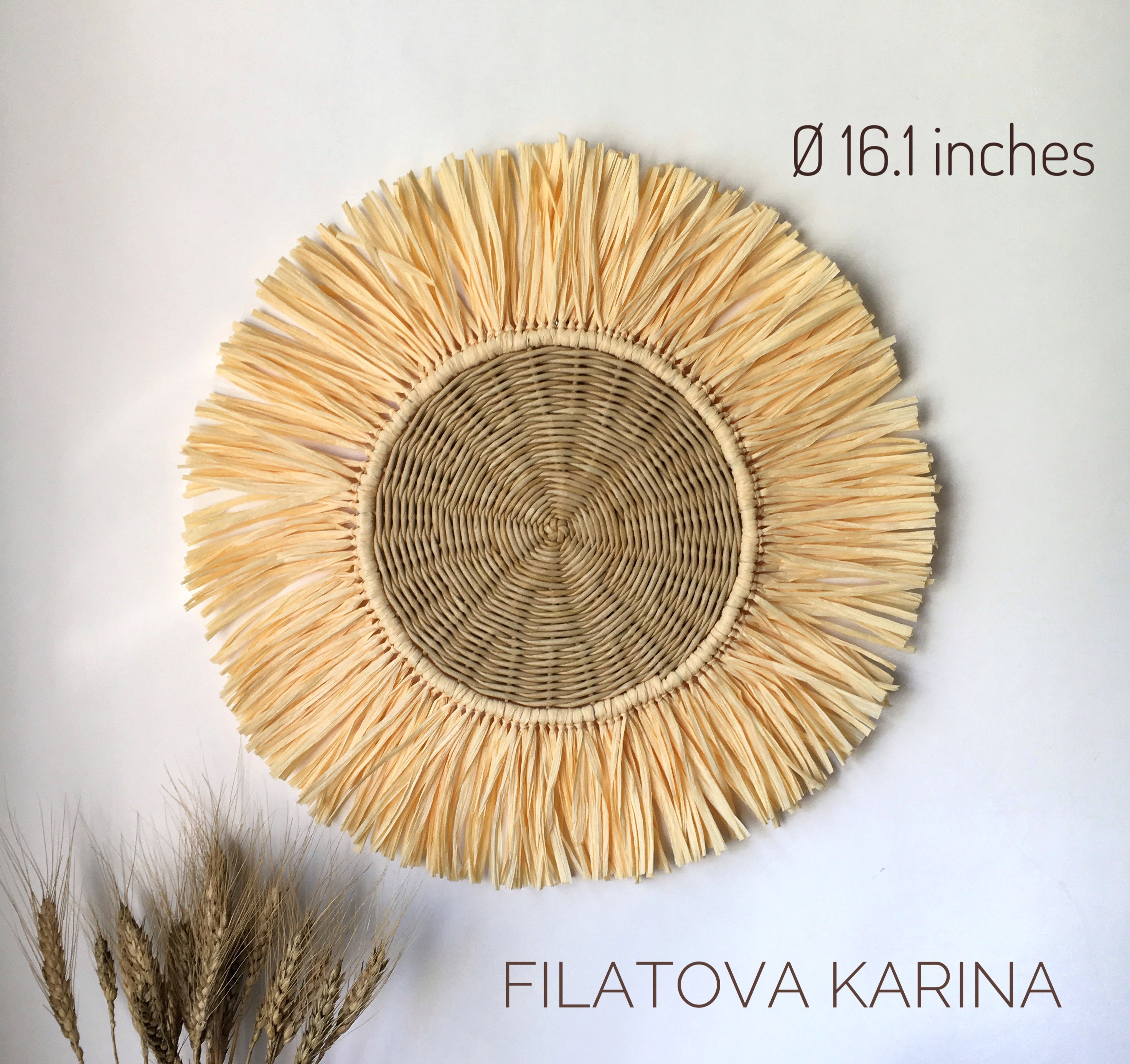 Boho cesta de pared rafia ratán decoración Dulce hogar sala de | Etsy