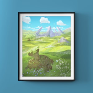 Link, Zelda, artwork, video game art, The Legend of Zelda, grass, sky, stars, night
