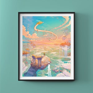 Tears of the Kingdom Artwork Print, The Legend of Zelda, Great Sky Island Fanart