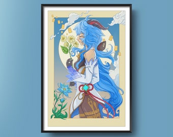 GANYU, GENSHIN IMPACT Original Fanart, Gaming Anime Art, Gamer Gift