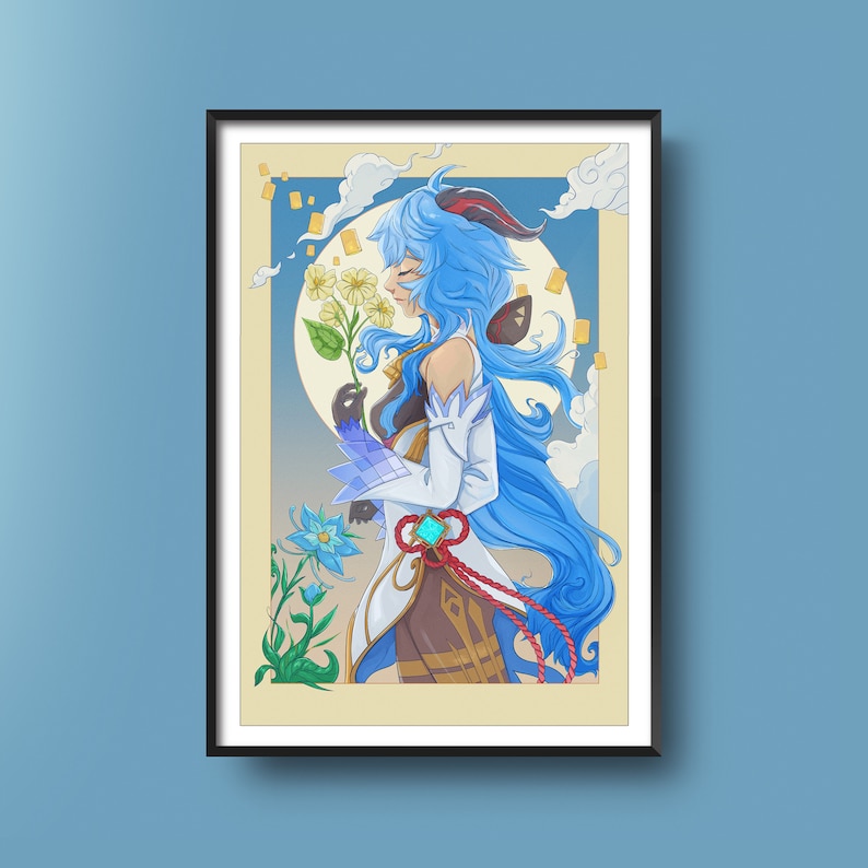 GANYU, GENSHIN IMPACT Fanart original, Gaming Anime Art, Gamer Gift imagen 1