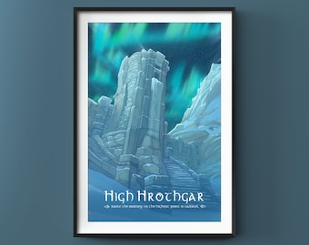 HIGH HROTHGAR, SKYRIM Original Fanart, Gaming Fan Art, Gamer Gift