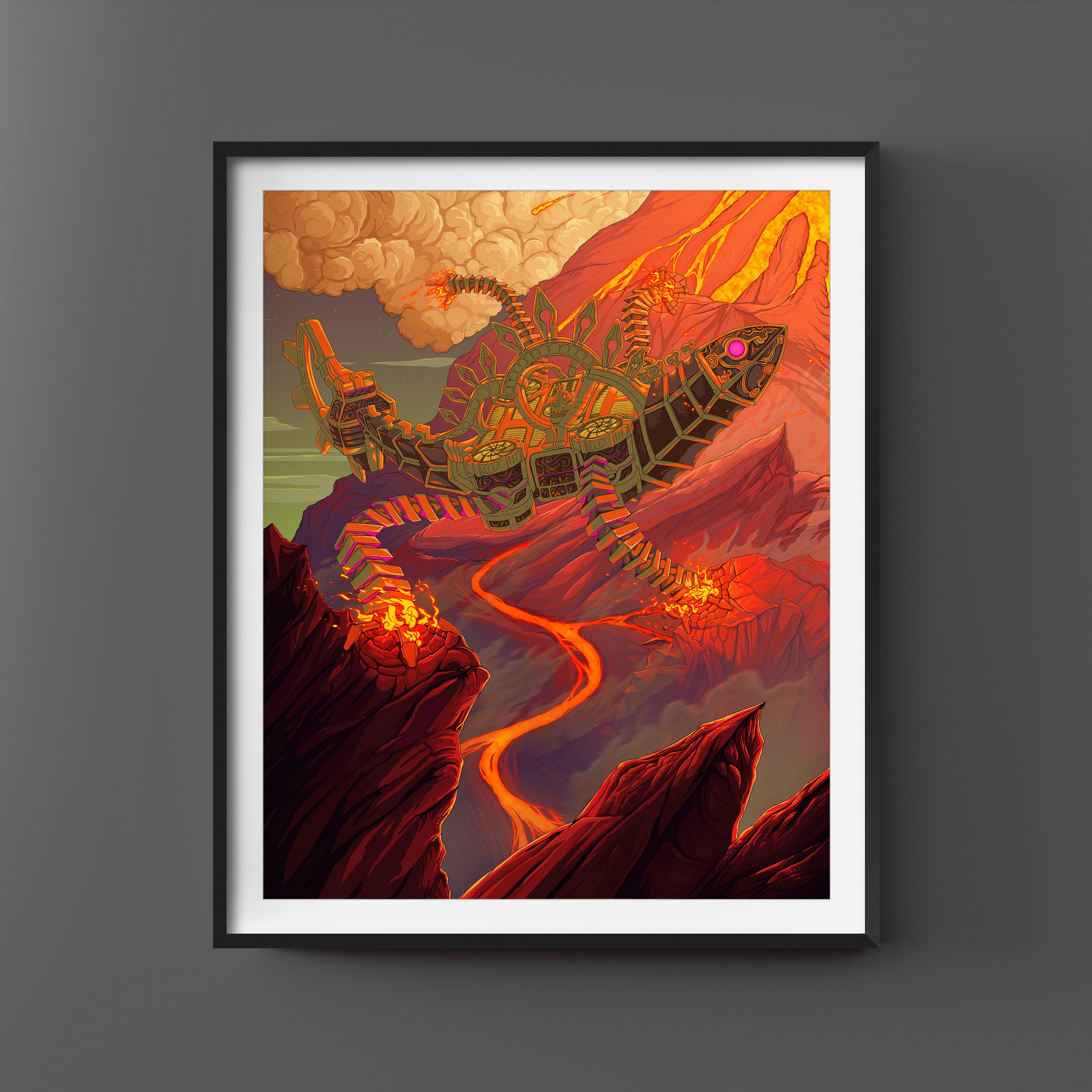 earnest hearts Volt 風林火山 Death Mountain Zelda Print, Divine Beast Vah Rudania, Botw Fanart