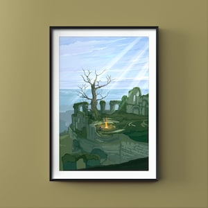 FIRELINK SHRINE, Dark Souls Original Fanart, Fine Art Gaming Print, Gamer Gift