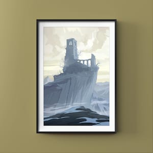 CEMETERY OF ASH, Dark Souls 3 Original Fanart, Firelink Shrine, Fine Art Gaming Print, Gamer Gift