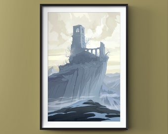 Dark Souls 3 Fanart Print: Cemetery of Ash, Firelink Shrine (11x17)