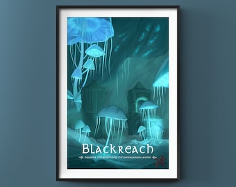 BLACKREACH, SKYRIM Original Fanart, Gaming Fan Art, Gamer Gift