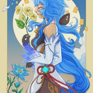 GANYU, GENSHIN IMPACT Fanart original, Gaming Anime Art, Gamer Gift imagen 2