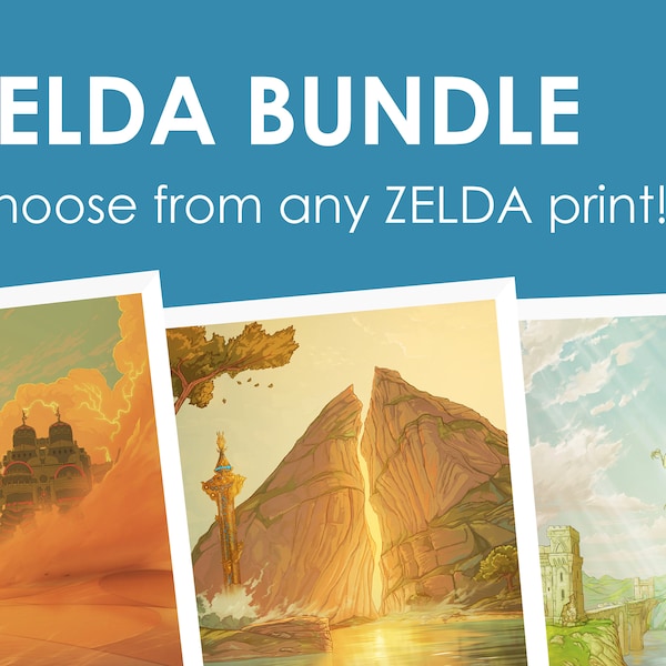 POSTER BUNDLE - Save on Zelda prints! Gaming Prints, Zelda Art, Gaming Decor