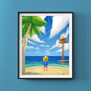 Wind Waker Art Print: Zelda Fanart, Beach Scene