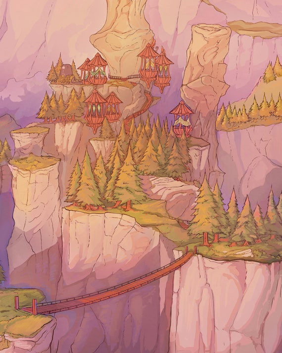 Rito Village Art Print: Legend of Zelda, Breath of the Wild Fanart