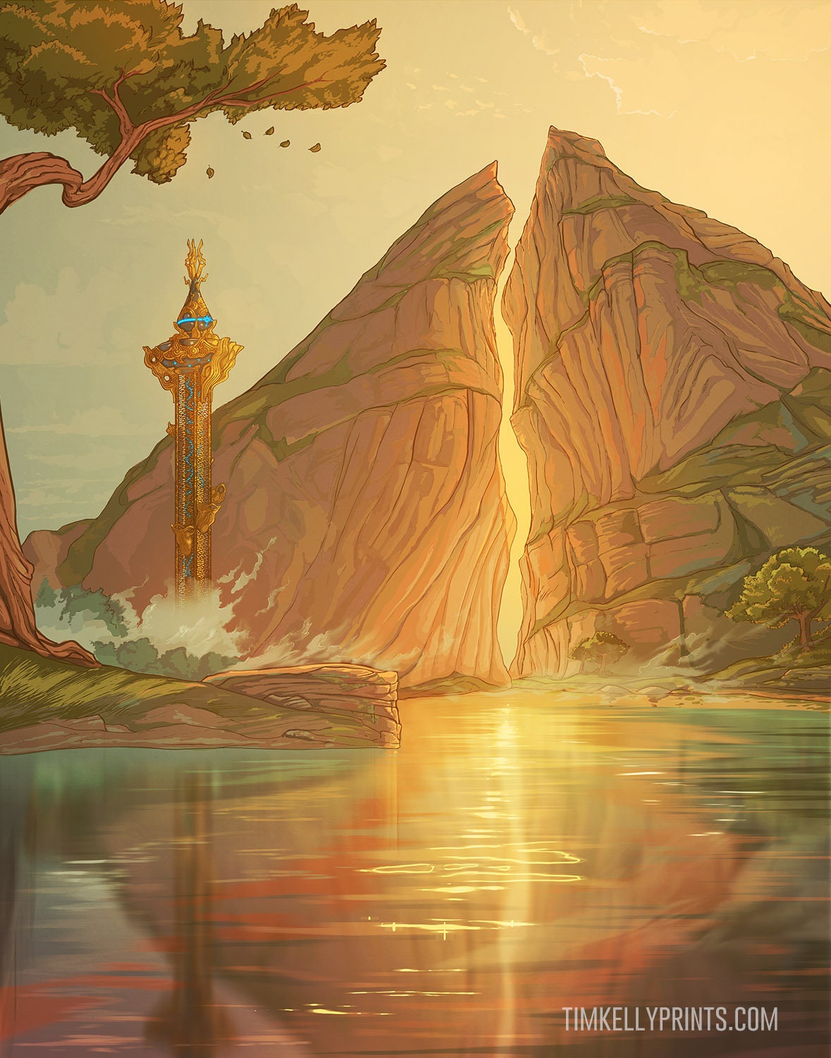 Dueling Peaks Art Print: Breath of the Wild Fanart - Etsy