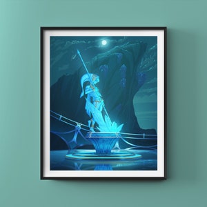 Mipha Statue Print: Legend of Zelda, Breath of the Wild Fanart