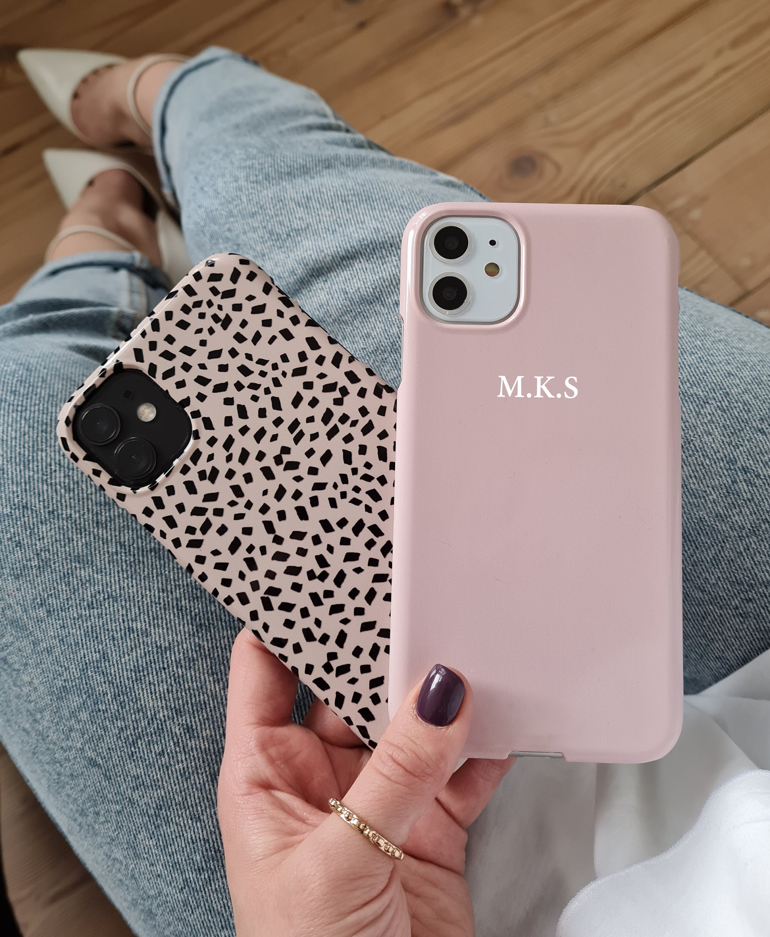 Personalised Pink Phone Case with Initials Name for Iphone Etsy