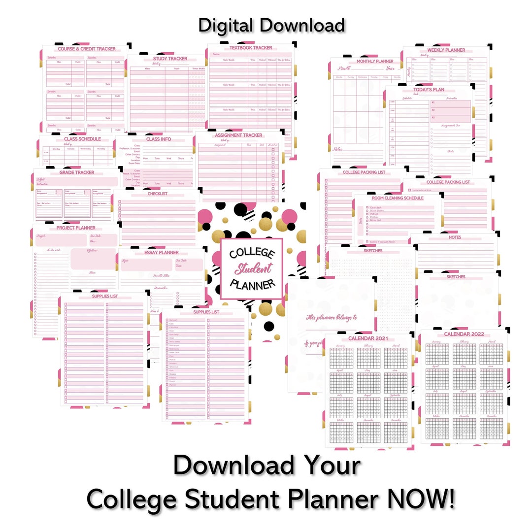 College Student Planner, Printable Organizer, College Gift for ...
