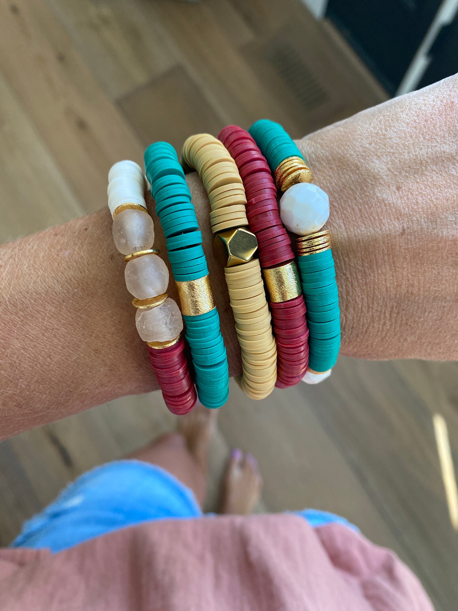 Handbeaded Jade Bracelet Stackable Stretch Bracelet Etsy