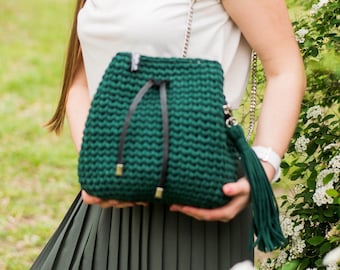 Sac à bandoulière crochet,Sac fourre-tout en tricot, Sac à main multi-corps végétalien, Sac à main tendance, Sacs boho en tricot, Tote design femme