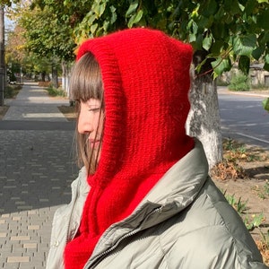 Balaclava knit, Boho winter hat, Balaclava hood, Cozy winter hat, Cashmere balaclava, Knit Angora hood, Mohair balaclava