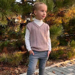 Child sweater vest, Kids knit vest, Knit sleeveless vest, Toddler knit vest, Sweaters for girls, Sweater vest kids, Boys knit  vests