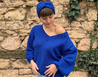 Pull en laine, Pull en laine mérinos, Pull Chunky, Pull en tricot câble, Pull noël moche pour femmes, Pull surdimensionné