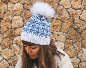 Chunky Knitted Hat, Knit hats women, Beanie women, Knit accessory, Slouchy knit hat, Hat personalized, Christmas hat adult