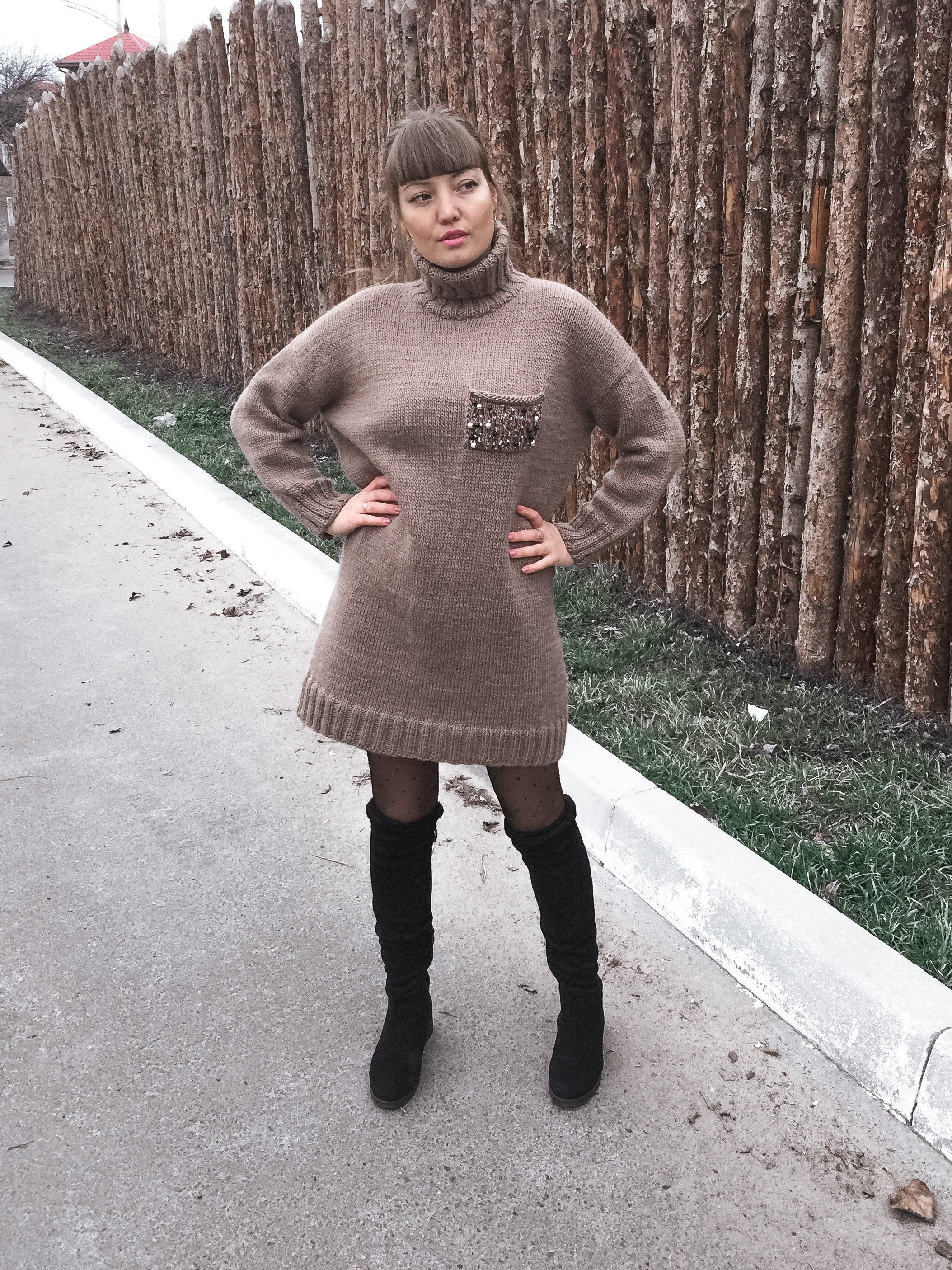 Sweater dress, Turtleneck sweater, Winter dress, Long sleeve dress, Oversized Sweater dress, Sweater dress woman