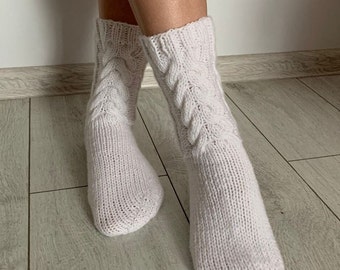 Slipper socks, Wool winter socks, Sheep's Wool Socks, Knitted slippers, House booties, Patik