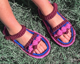 Handgjorda virkade boho-sandaler: Miljövänliga sommarskor