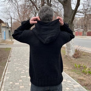 Sweater for men, Cable knit sweater men, Sweater men black, Knit hoodie men, Oversized sweater men, Knit pullover men, Chunky knit sweater