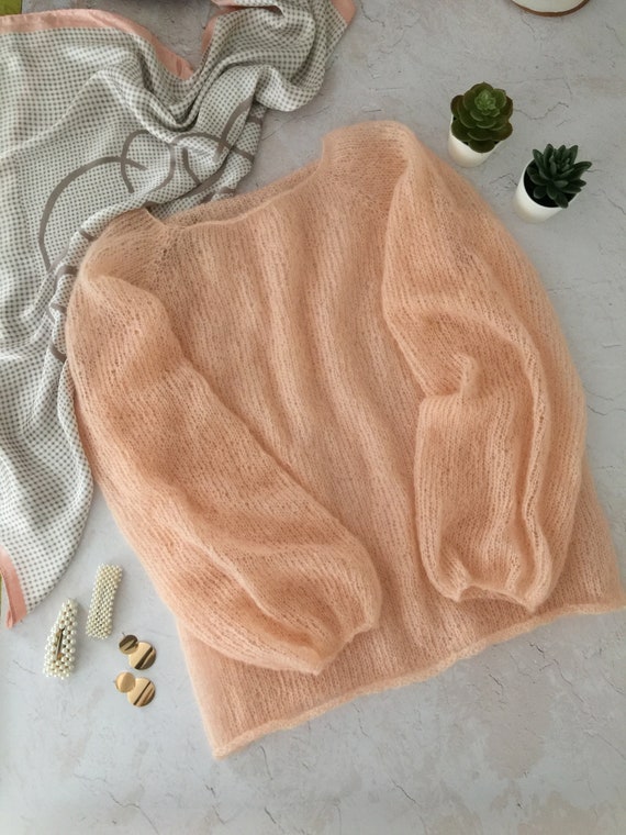 Mohair Sweater, Oversized Sweater, Hand Knit Sweater, Fuzzy Mohair Sweater, Oversized Sweater, Hand Knit Sweater, Fuzzy