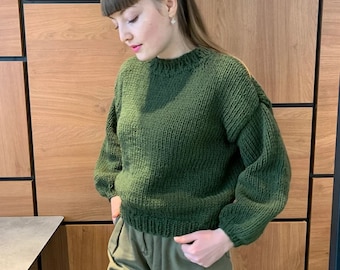 Cable knit sweater, Oversize knit sweater, Wool sweater women, Chunky sweater, Loose knit sweater, Hand knit sweater women