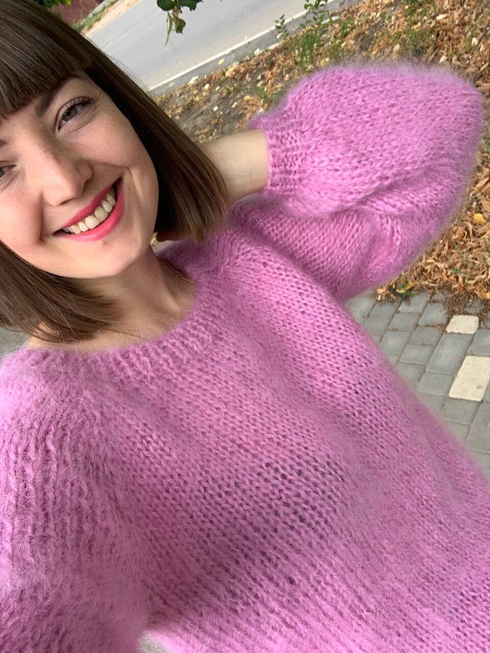 Chunky Mohair Sweater, Fuzzy Wool Sweater, Hand Knit Sweater Chunky Mohair Sweater, Fuzzy Wool Sweater, Hand Knit Sweater