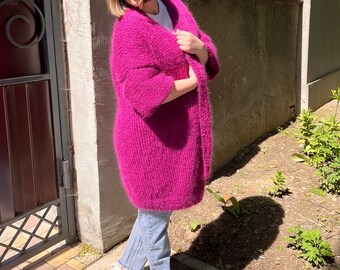Grofgebreid mohairvest: oversized slouchy bruidsjack