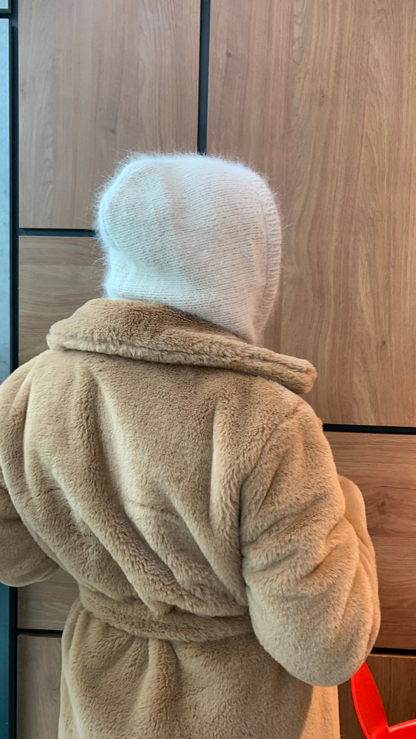 Knit Hood, Balaclava Beige, Balaclava Hat for Women