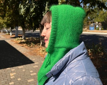 Knit balaclava, Knit hood balaclava, Hand knit balaclava, Knit Neck Ear Warmer, Winter balaclava, Chunky knit balaclava, Balaclava hat wool