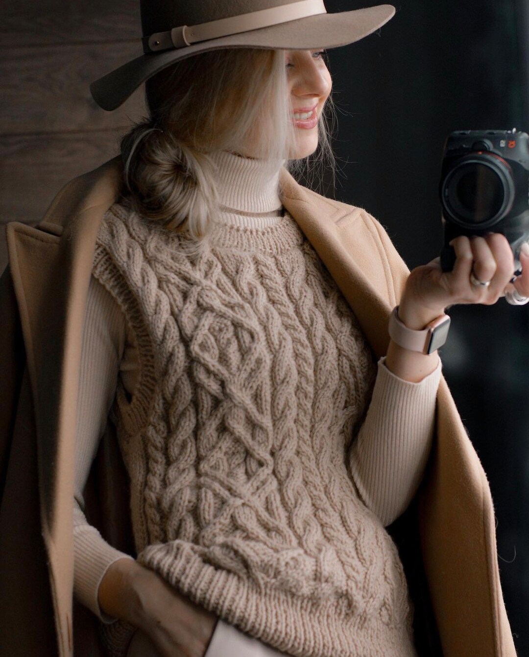 Sweater Vest Women Knit Vest Women Aran Sweater Vest Cable Knit