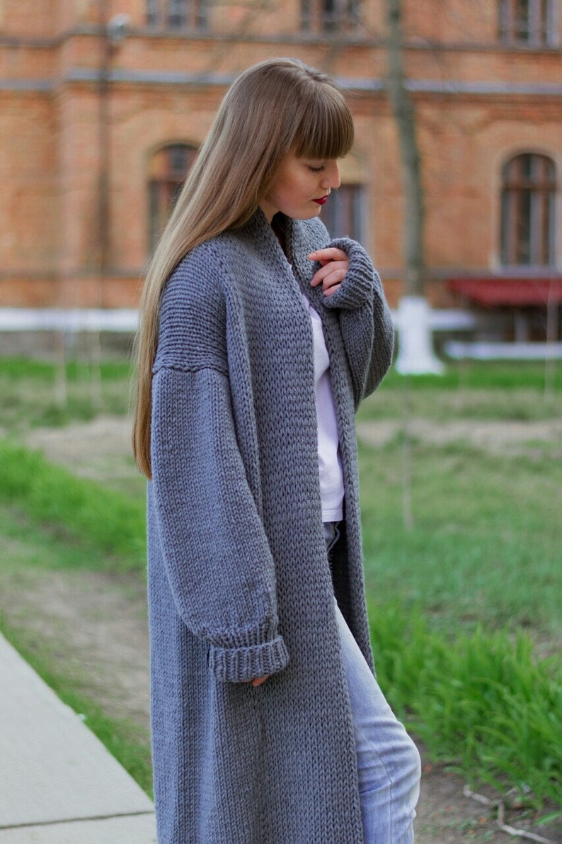 Long Knit Cardigan Women Oversized Knit Cardigan Alpaca Wool Etsy