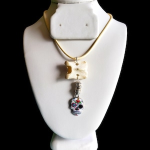 Vertebra necklace/ Halloween necklace/ Sugar skull/ Day of the dead