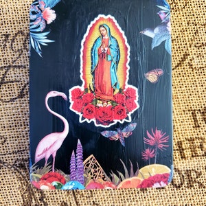 Virgin Mary pocket shrine, Mother Mary, Virgin Mary, traveling shrine, Tin box diorama, altered arts, Christmas gift, Altar decor
