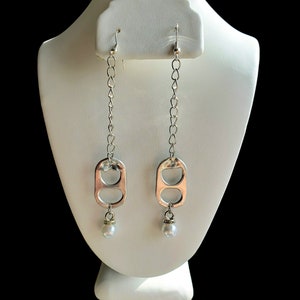 Pop tab earrings / Pull tab earrings / Upcycled jewelry / Unique handmade earrings