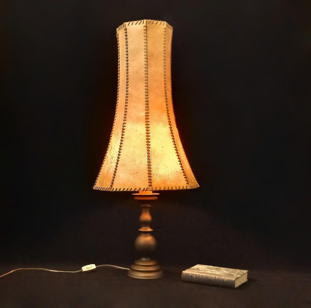 Vintage Floor Lamp Table Lamp HEIGHT 93 Cm Large LAMPSHADE Retro Design ...