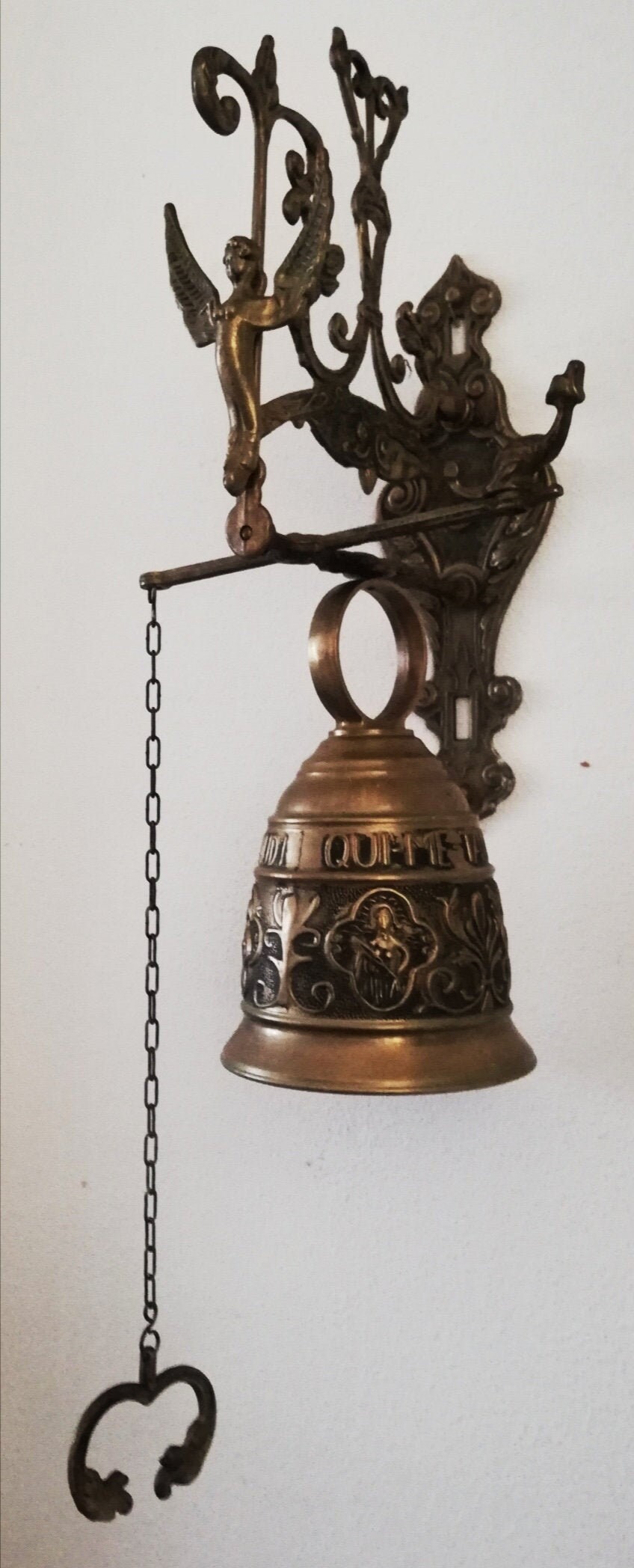 Antique monastic bell with Latin inscription Brasbel Etsy