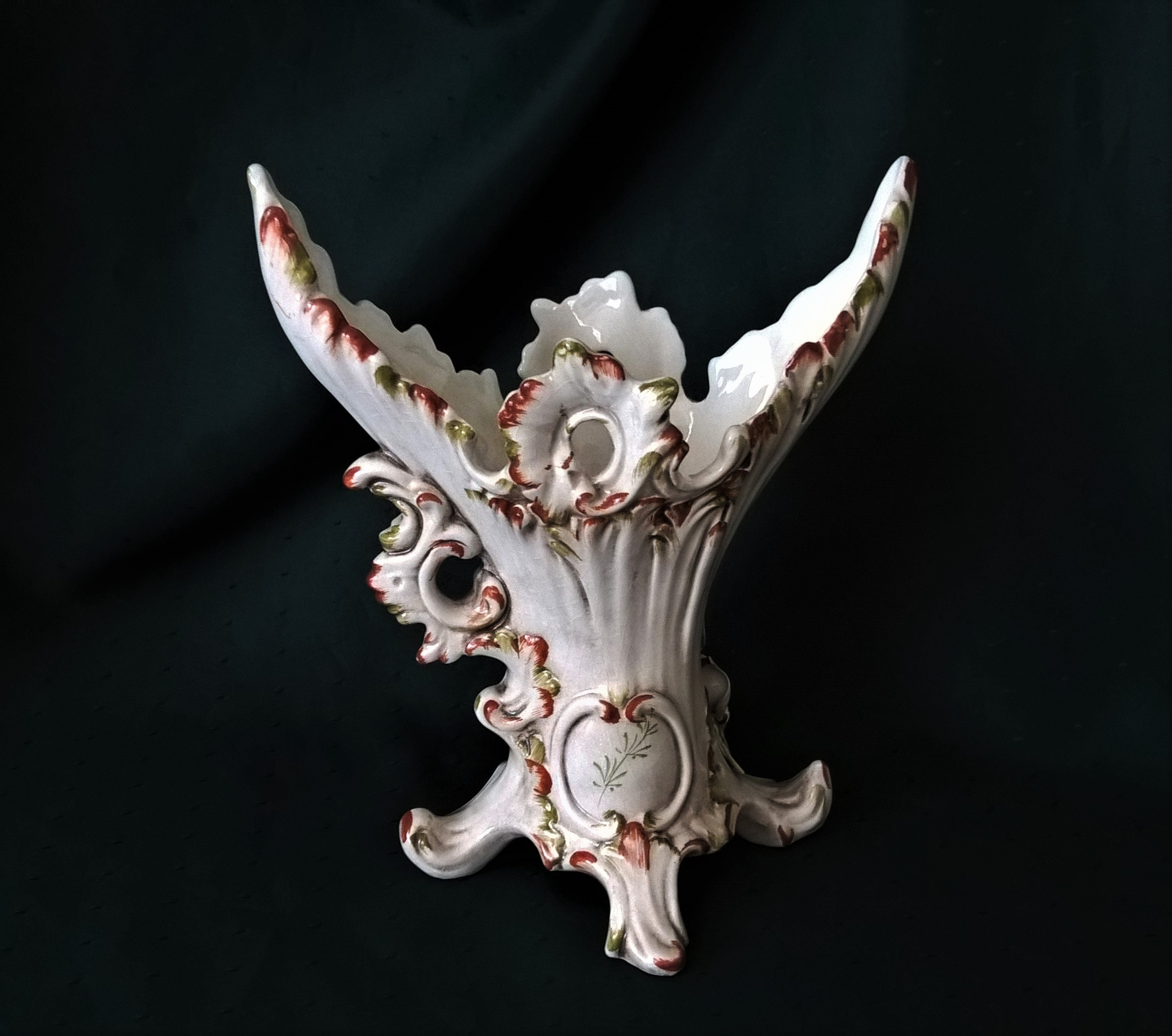 ヴィンテージ花瓶 1950年代 ハンドメイド磁器花瓶 V. Bassano