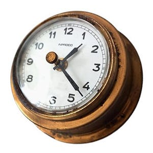 Vintage W. Germany Brass Ship Clock CLOCK Wall Clock Nautical Clock West Germany 1960