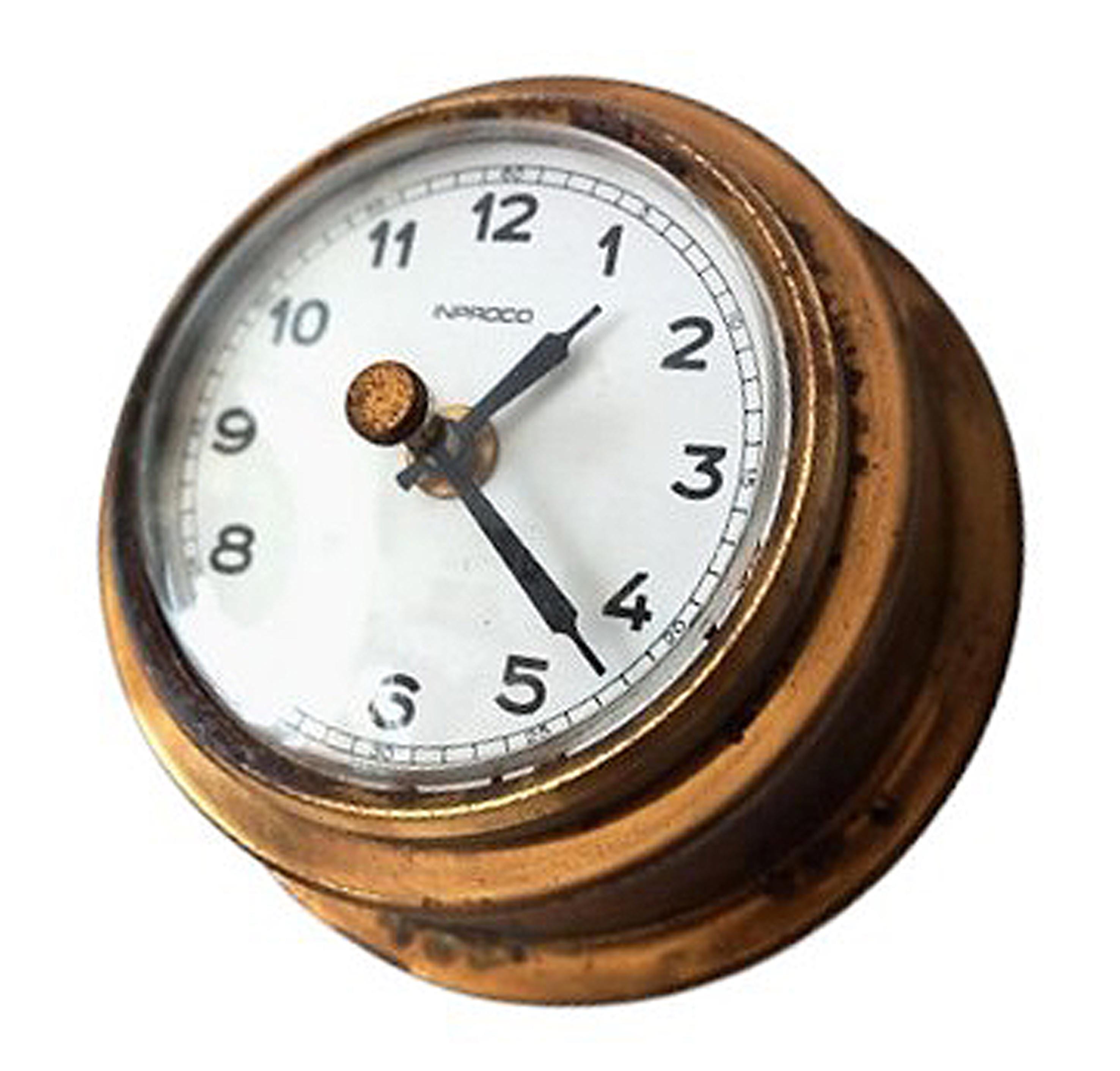 Vintage W. Germany Brass Ship Clock CLOCK Wall Clock Nautical Clock West Germany 1960