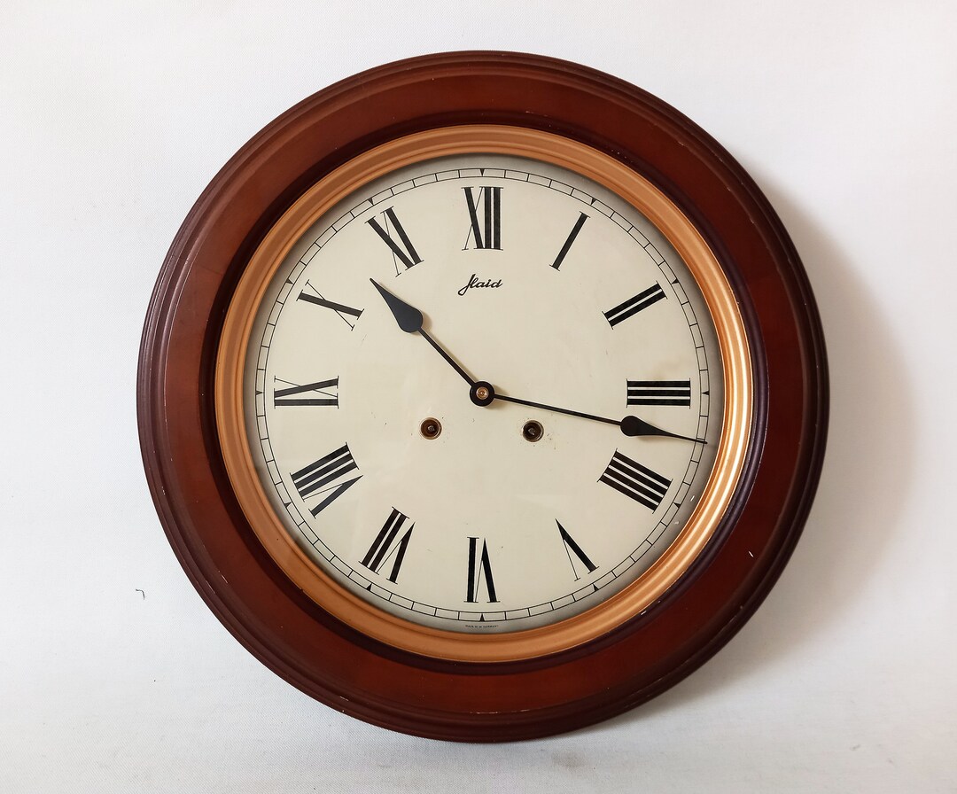 Vintage Clock Wall Clock Classic Design Wooden Clock Roman Etsy