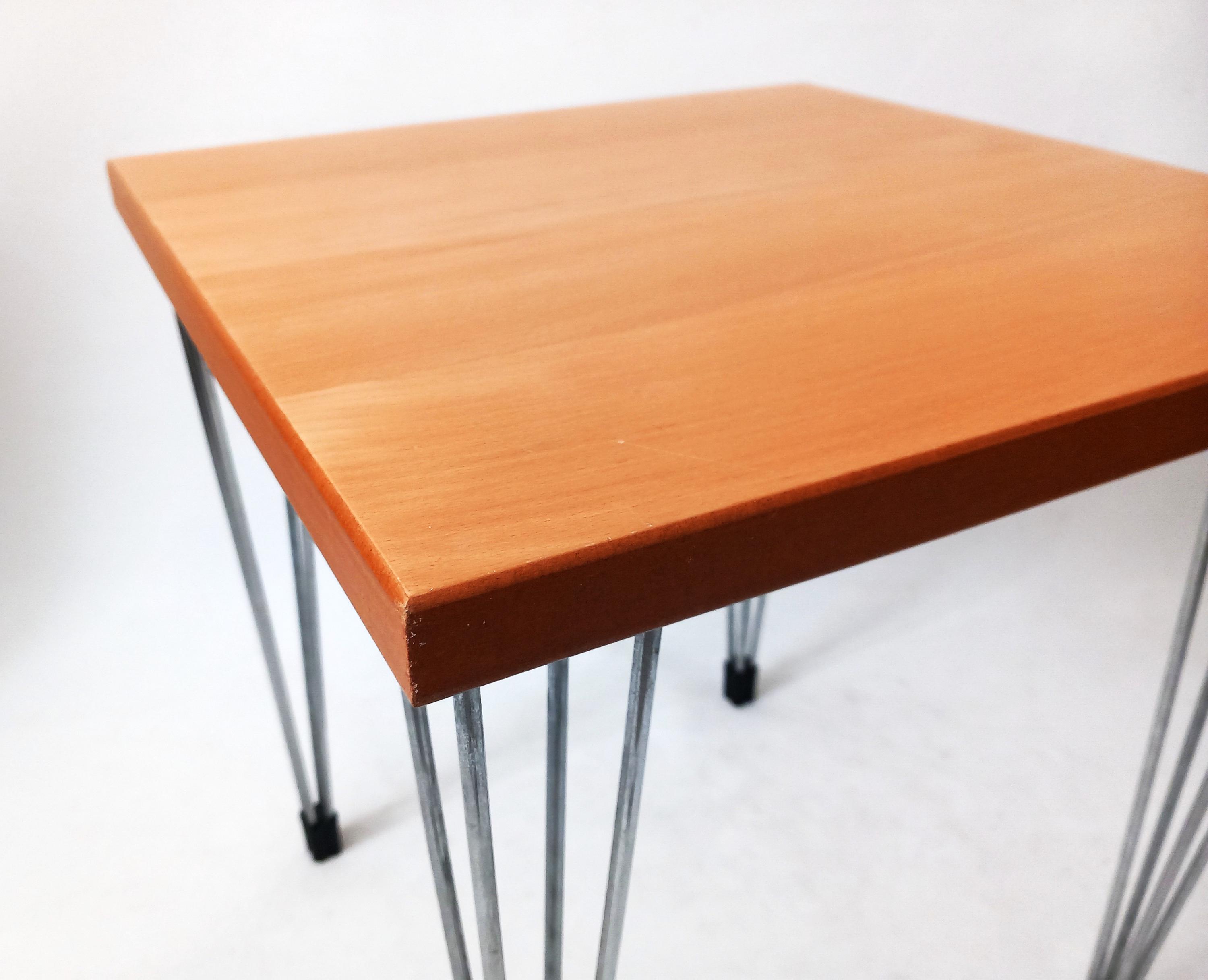 Vintage Danish Side Table Hairpin Legs by PIN AGE Table Design